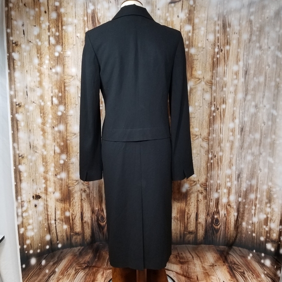 VTG Mark Eisen Collection Made In Italy Women's Sz 4 Black Long Button Up Blazer - Picture 4 of 14